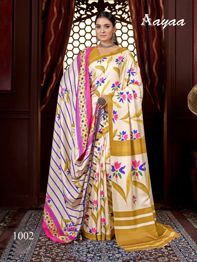 Aayaa Pashmina Vol 1 Winter Wear Printed Sarees Wholesale Clothing Distributors In India
